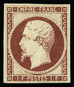 N°18a 1f carmin foncé, neuf sans gomme, TB, rare (