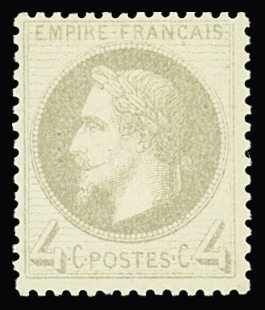 N°27A 4c gris-jaunâtre impression floue neuf * TB