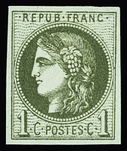 N°39Cb 1c olive foncé report 3 neuf * TB
