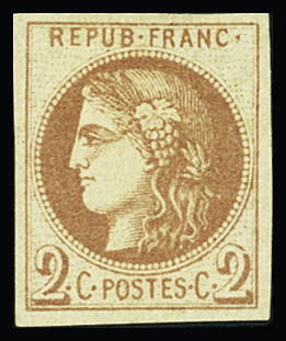 N°40Ad 2c impression fine de Tours  neuf * TB (sig