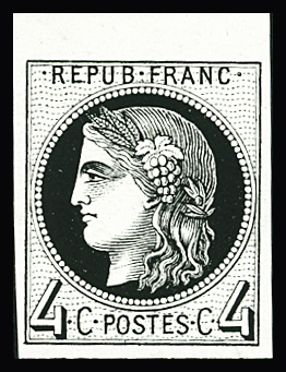 N°41A 4c report 1 essai en noir nsg TB