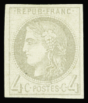 N°41A 4c gris report 1 neuf * TB