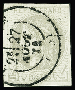 N°41B 4c gris obl TB