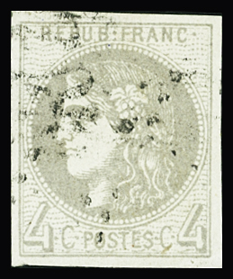 N°41B 4c gris obl TB