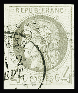 N°41Bd 4c gris foncé obl TB