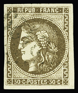 N°47 30c brun obl TB