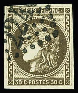 N°47 30c brun obl TB