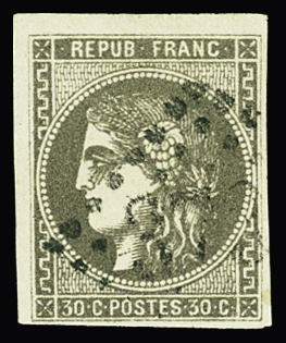 N°47b 30c brun-noir obl TB