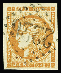 N°48 40c orange obl TB