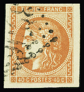 N°48a 40c orange vif obl TB