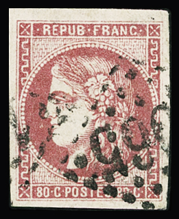 N°49 80c rose obl TB