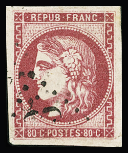 N°49b 80c rose vif obl TB