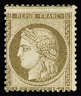 N°55b 15c brun sur rose neuf * (gomme partielle) T