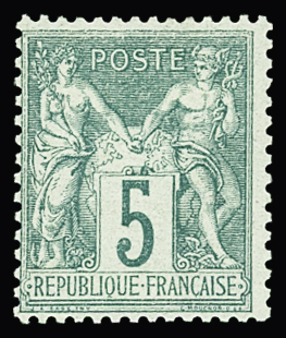 N°64 5c vert neuf * TB