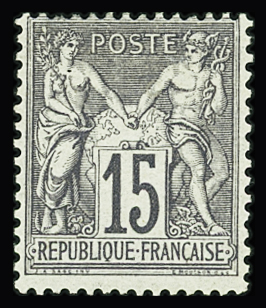 N°66 15c gris neuf * TB