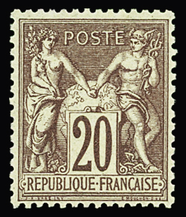 N°67 20c brun-lilas neuf * TB