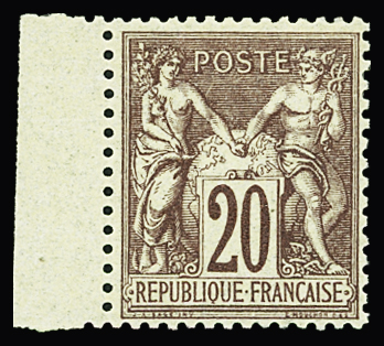 N°67 20c brun-lilas bdf neuf * TB