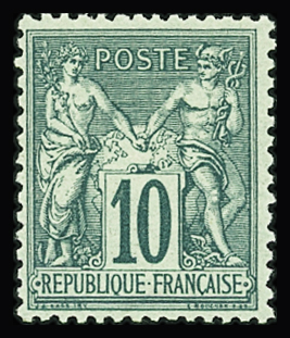 N°76 10c vert neuf * TB