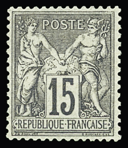 N°77 15c gris neuf * TB