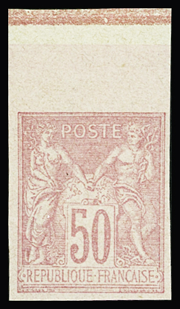 N°98 50c rose non dentelé bdf nsg TB