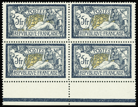 N°123 5f Merson bloc de 4 bdf neuf ** TB