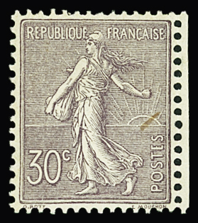 N°133 30c Semeuse lignée TB centré neuf ** TB