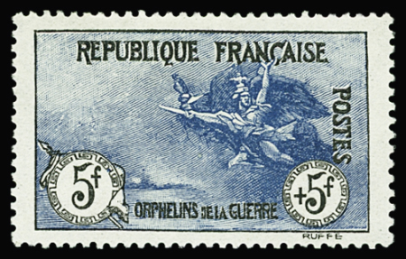 N°155 5f+5f Orphelins neuf * TB