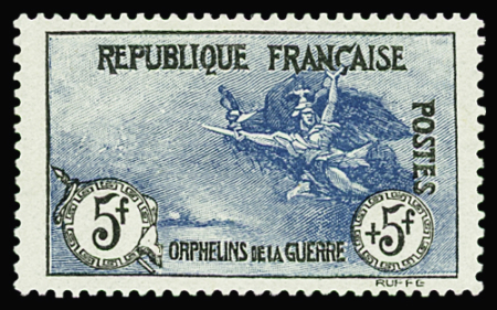 N°155 5f+5f Orphelins TB centré neuf ** TB