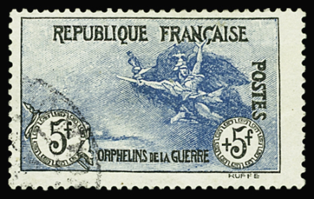 N°155 5f+5f Orphelins obl TB