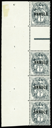 N°107 surcharge annulé types IA et IB en paire av