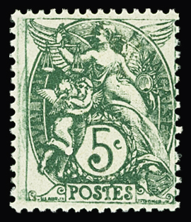 N°111 5c type II double impression à gauche neuf *