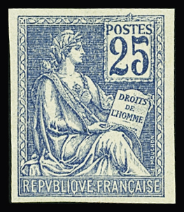N°118a 25c bleu non dentelé neuf ** TB