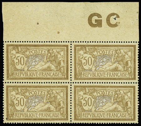 N°120d bloc de 4 manch GC* TB centré neuf ** TB