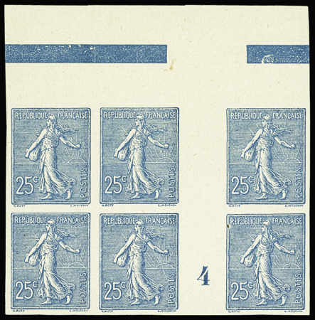 N°132 Bloc de 6 millésime 4 non dentelé nsg TB