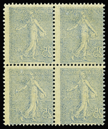 N°132d impression recto-verso bloc de 4 neuf ** TB