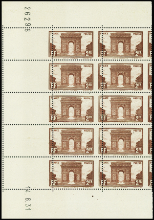 N°258 Bloc de 10 cdf daté et numéroté piquage à ch