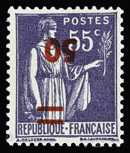 N°478a surcharge renversée neuf ** TB