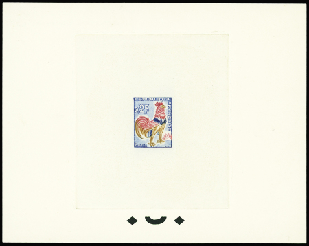 N°1331 0,25 Coq épreuve non émis sol quadrillé neu