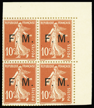 N°5 sur bristol dentelure figurée bloc de 4 cdf ns