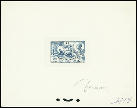 Louis de Broglie épreuve en bleue signée