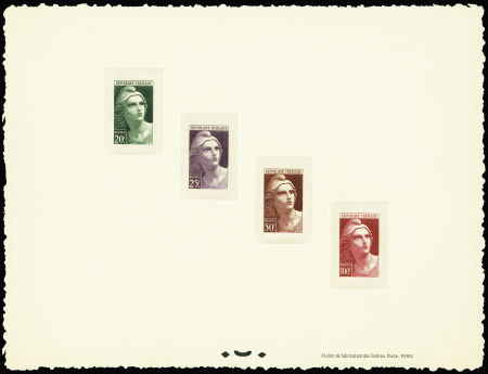 N°730/733 Marianne de Gandon épreuve de luxe colle