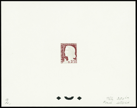 N°1263 0,25 Marianne de Decaris épreuve en gris cl