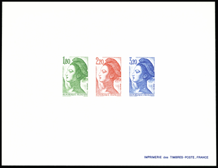 N°2375/2377 Liberté épreuve de luxe collective