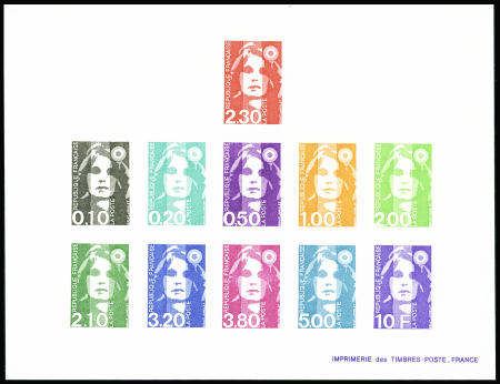 N°2617/2626 Marianne du bicentenaire épreuve de lu