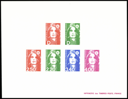 N°2711/2712 + 2714/17 Marianne de Briat épreuve de