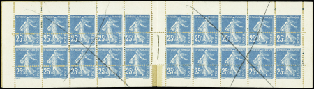 N°140-C3 25c Semeuse bleu type IB piquage à cheva