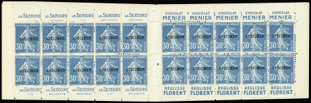 N°192-CA 4 30c Semeuse bleu surcharge Spécimen neu