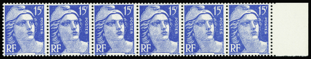 N°37 15f Marianne de Gandon bande horizontale de 6
