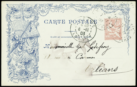 N°124 D5  10c Mouchon carte postale la mode illust
