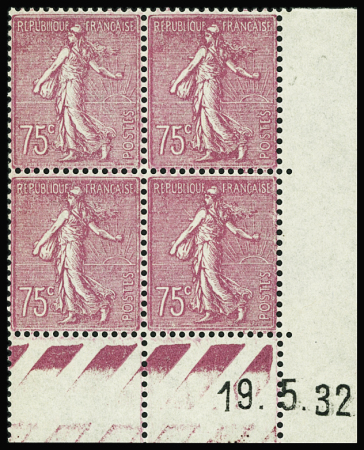 N°202a 75c Semeuse lignée type II TB centré 19-5-3